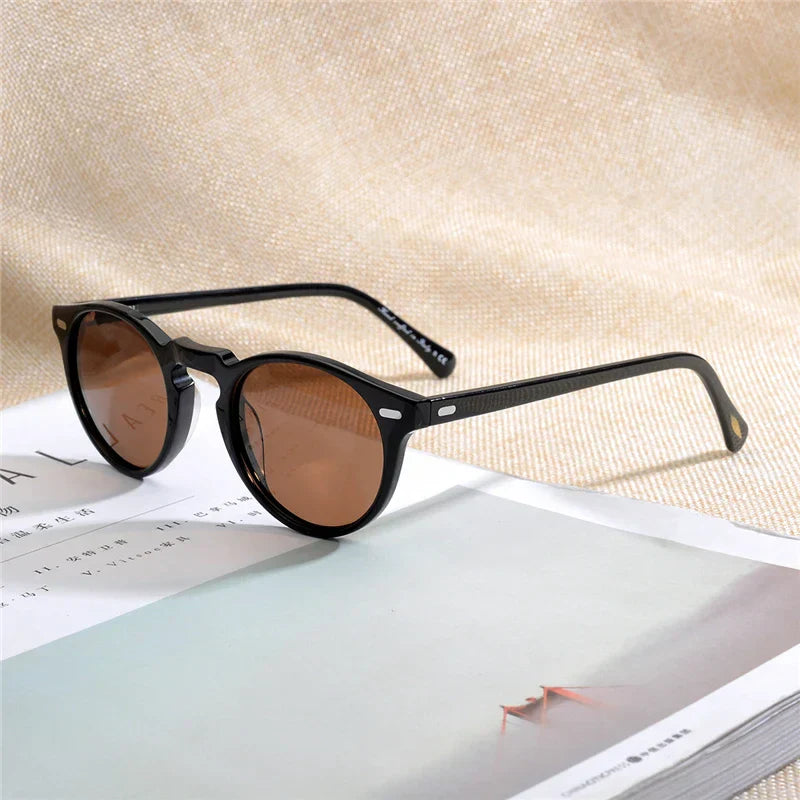 Gregory Peck Vintage Polarized Sun Glasses OV5186 Clear Frame Sunglasses Brand Designer Men Women OV 5186 Gafas Oculos with case
