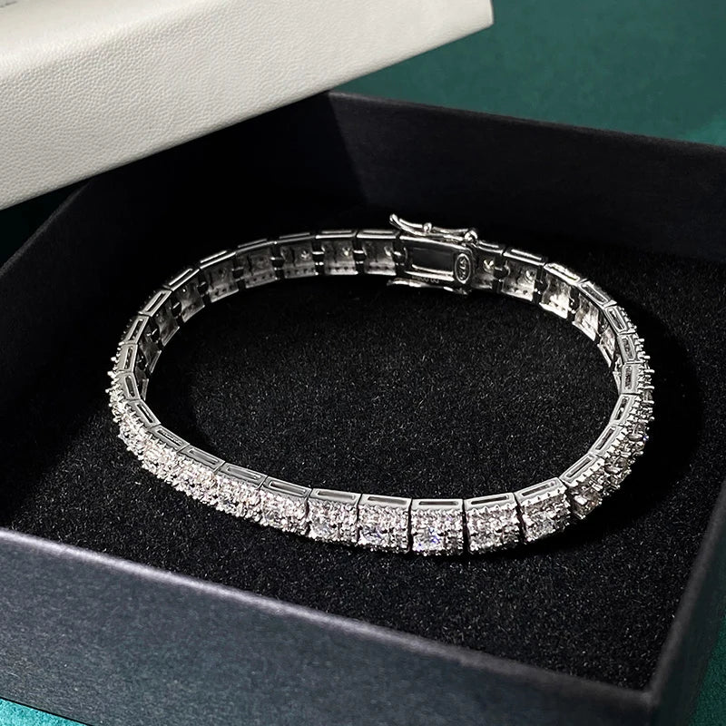 Luxury GRA Certified Full Moissanite Diamond Tennis Bracelet D Color For Woman Man 925 Couple Chain Bracelets Bangle Gift