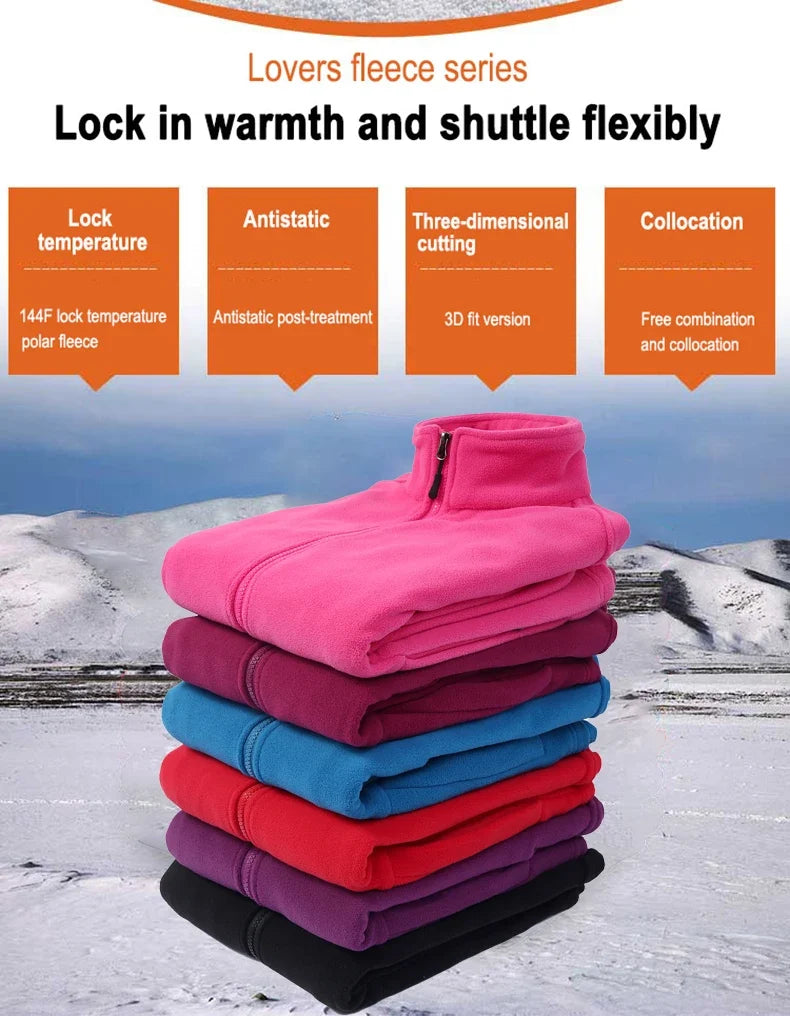 Winter Polar Fleece Jackets Women Windproof Thermal Soft Shell Jacket Outdoor Hiking Camping Skiing Climbing Warm Coat
