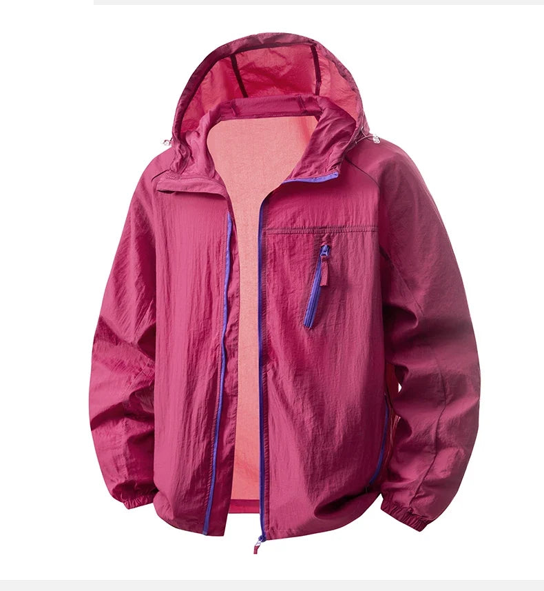 Summer Windbreaker Men Women Lightweight Sun Protection Jacket Unisex Camping Climbing Hiking Outdoor Sports Anti-UV Coat