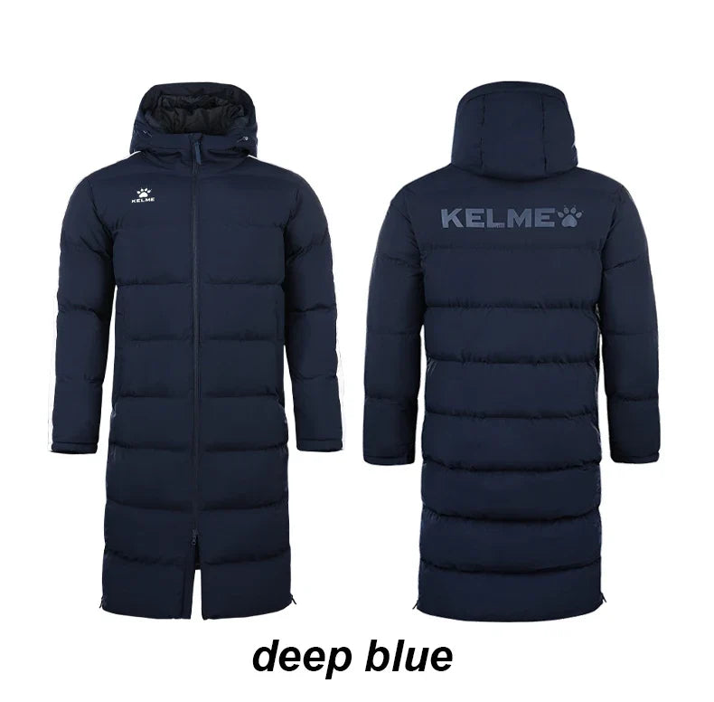 Men Winter Jacket Long Sports Training Hooded Coat Outrwear Warm Silk Cotton Windproof Cotton Clothing пуховик женский