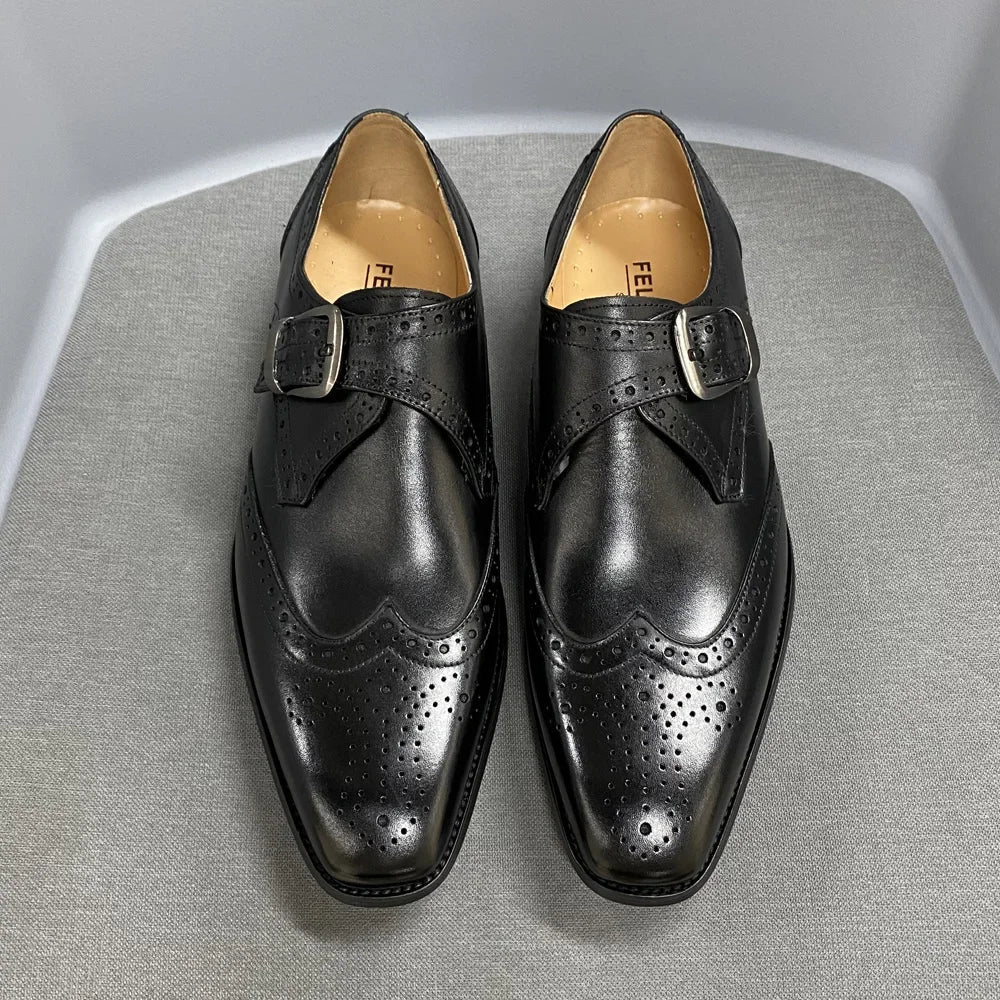 Men's Luxury Genuine Leather Dress Shoes – Formal Lace-Up Office Oxfords