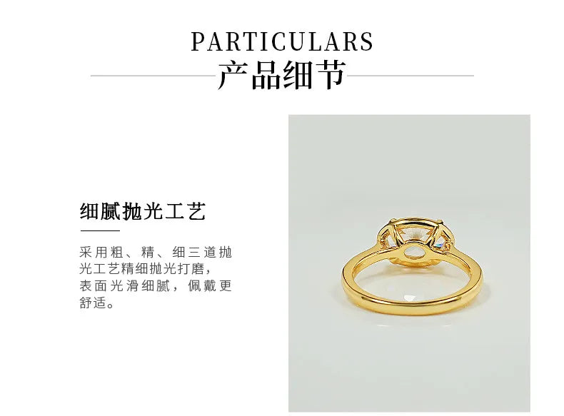 S925 Silver 7 * 11mm Elliptical White Zircon Ring Set with Classic Fashion Women's Jewelry