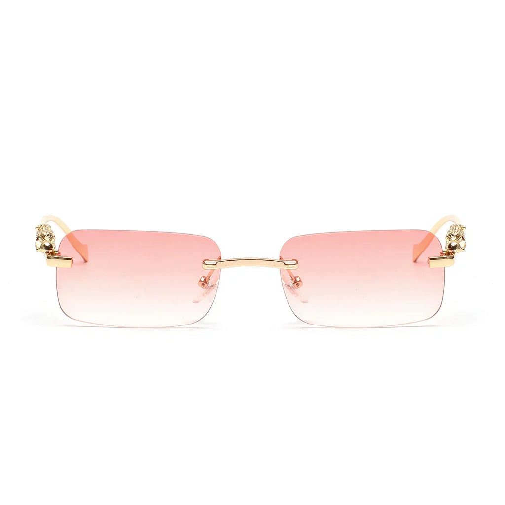 rimless sunglasses UV400 fashion square metal glasses for men women designer man's brand sun glasses shades for outdoor