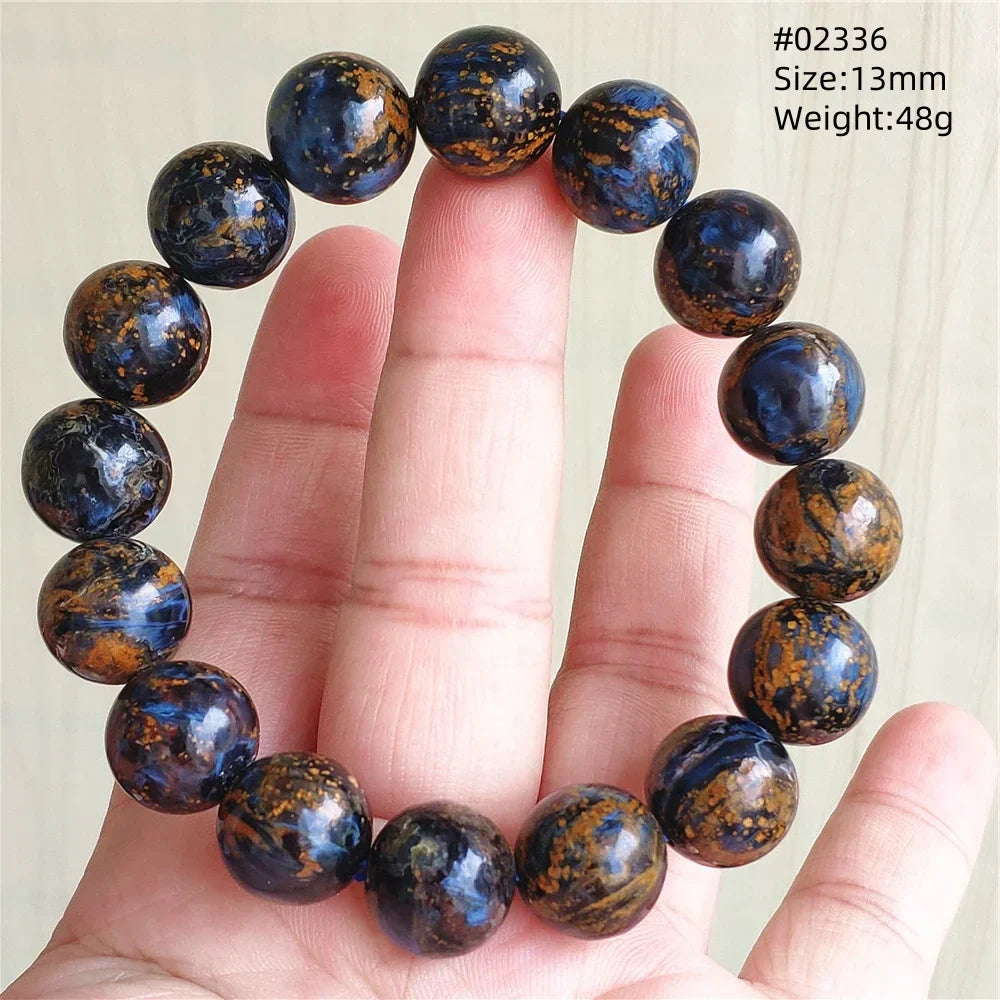 Natural Blue Pietersite Bracelet Women Men Beads Round Beads Chatoyant Cat Eye Fire Pietersite Namibia AAAAAA