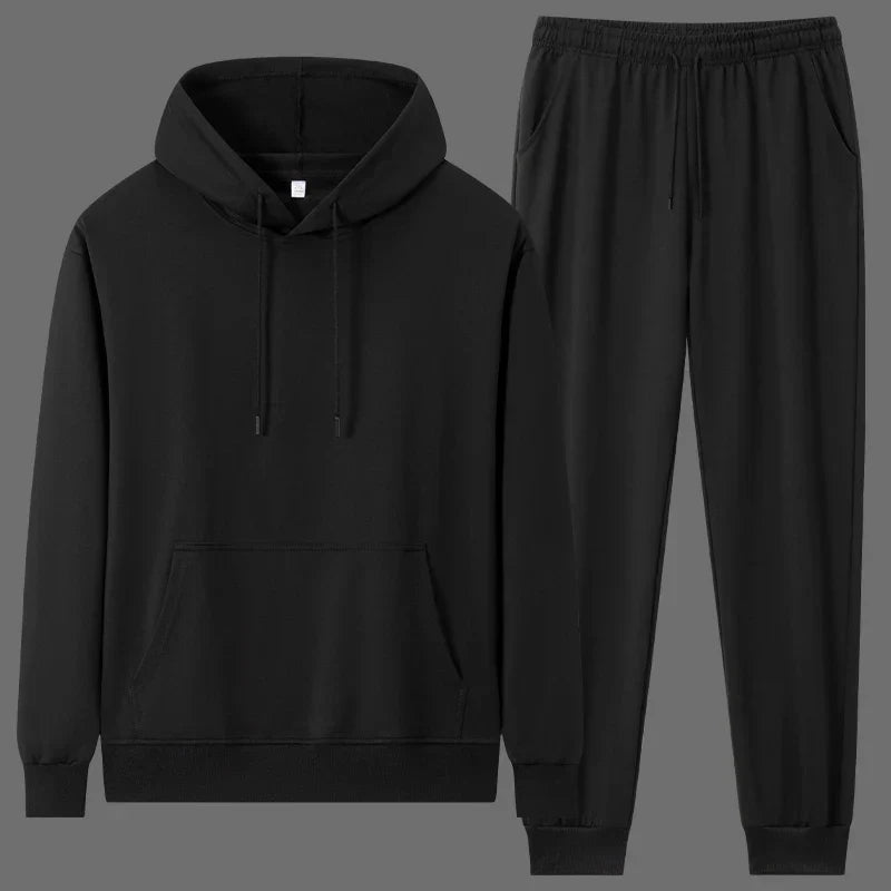 Men Hoodie Sweatshirt Sets Plus Size 6XL 7XL 100-180kg 100% Cotton Autumn Winter Long Sleeve Sport Suits Big Size Men Clothing