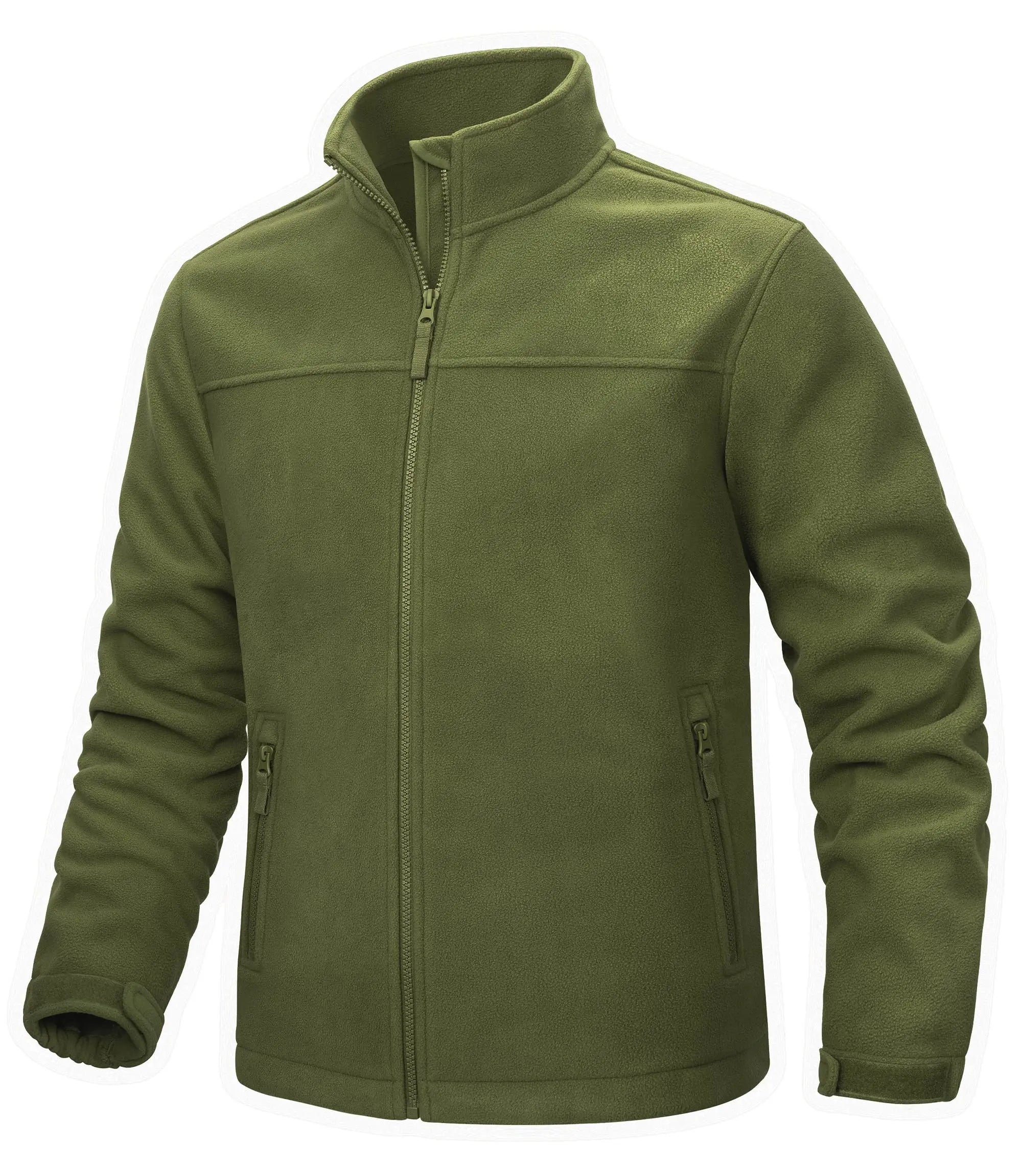 TACVASEN Winter Fleece Jackets Mens Full Zip Stand Up Work Jacket Coats Zipper Pockets Hiking Jacket Outdoor Windbreaker