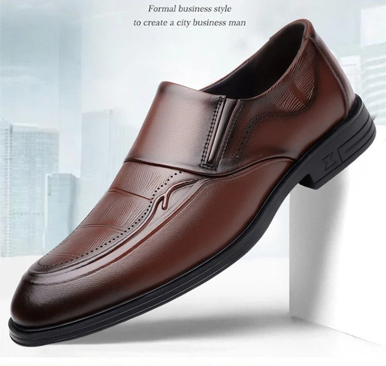 Spring Autumn New Leather Shoes for Men Solid Color Business Casual Shoes Male Fashion British Style Dress Shoe Man