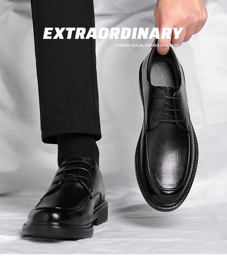 Big Size Elevator Shoes Men Leather Shoes Height Increasing Shoes For Man Increase Insole 6-8CM Invisible Heightening Lift Shoes