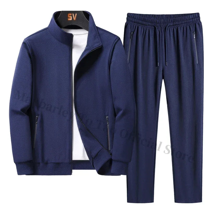2025 Spring Autumn Sweatshirt SweatPants Trousers For Men Set Two Piece Black Tracksuit Hip Hop Streetwear Running Sport Clothes