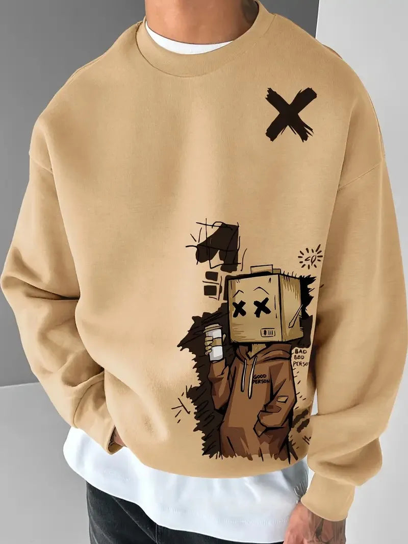 تتميز هودي رجالي جديدة بقبة دائرية لربيع وخريف 2025 بطباعة بنمط ثلاثي الأبعاد مريحة وغير رسمية على غرار الشارع.