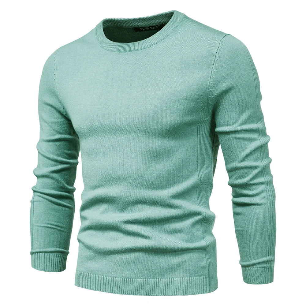 2021 New Winter Thickness Pullover Men O-neck Solid Color Long Sleeve Warm Slim Sweaters Men Men's Sweater Pull Male Clothing