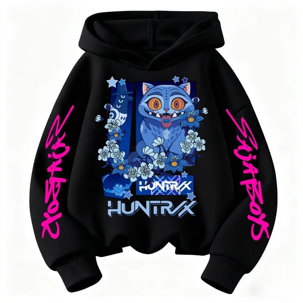 ملابس رياضية للأطفال لعام 2025 Kpop Devil Hunter Derpy Tiger Hoodie ملابس رياضية للأولاد والبنات بغطاء للرأس