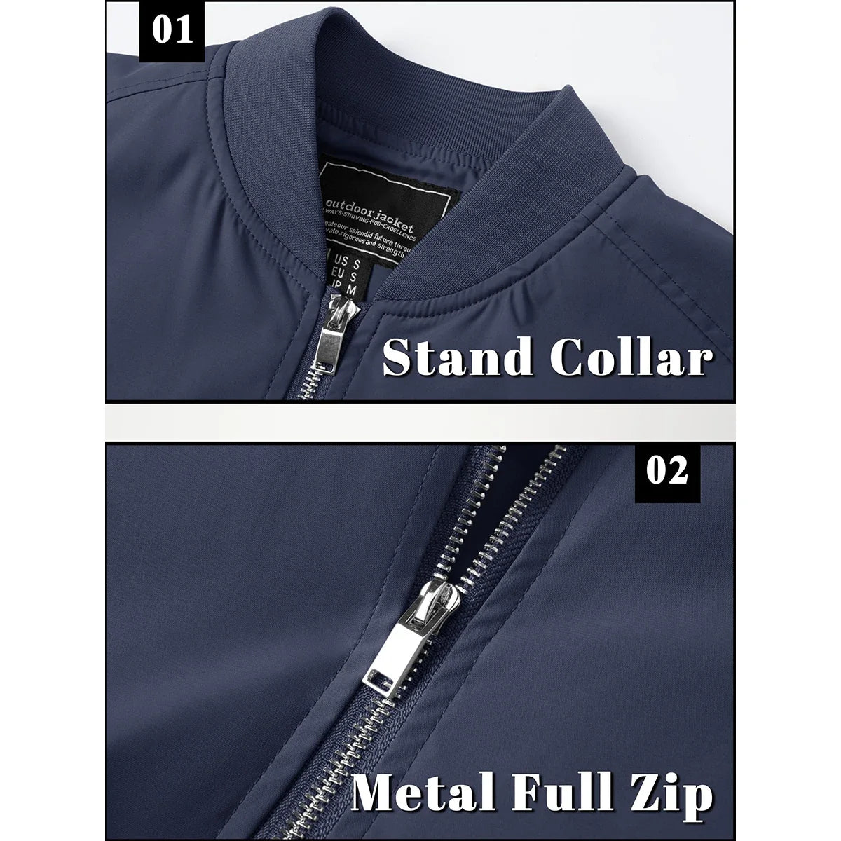 Men's Bomber Jacket Summer Autumn Thin Lightweight Casual Windbreaker Multi-pockets Full Zip Up Varsity Baseball Jacket