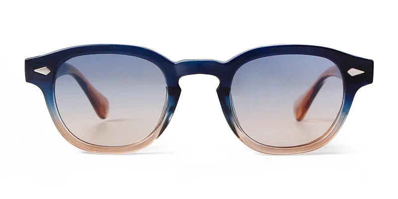 Fashion Transparent Blue Round Sunglasses Women Men 2024 Retro Rivet Tortoise Small Square Sun Glasses UV400 Lunettes De Soleil