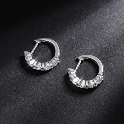 أقراط حلقية من الفضة الإسترليني عيار 925 100%، مرصعة بالموissanite بوزن 0.2 قيراط وحجم 3.5 ملم لكل قرط، مناسبة للحفلات الزفاف المتألقة، مجوهرات راقية هدية للنساء