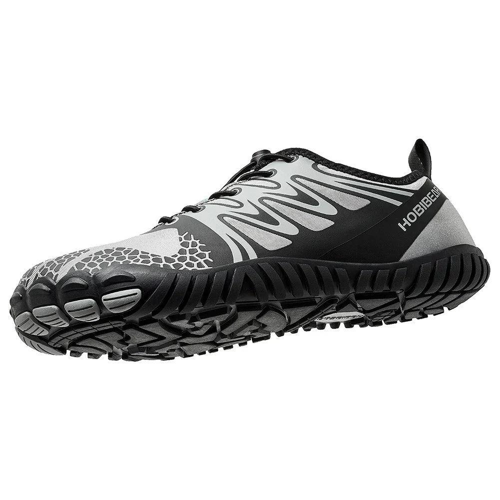 Wide Toe Barefoot Shoes for Unisex Artificial Leather Outdoor Walking Sneakers Zero Drop Minimalist Elastic Band Shoes