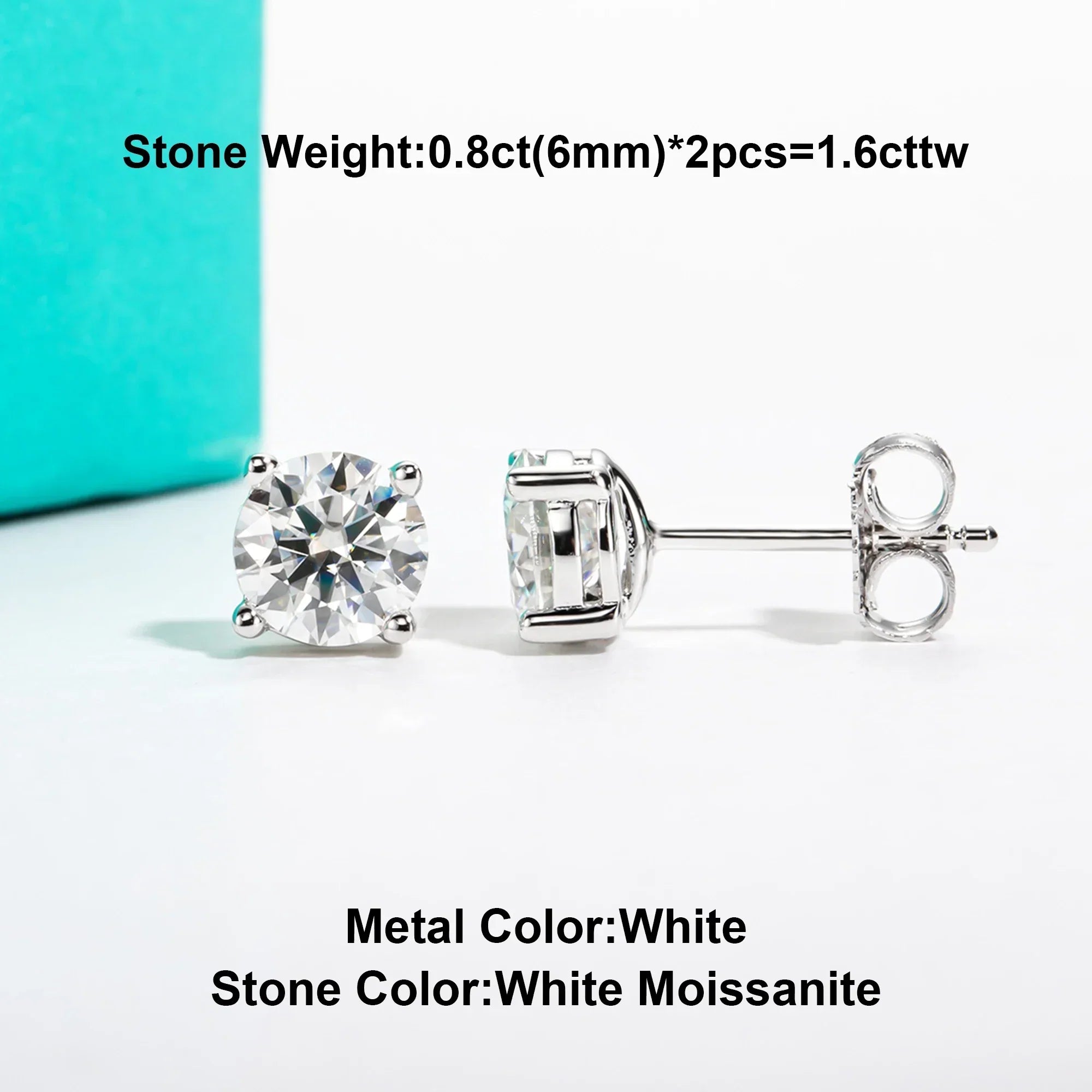 10k Gold 4/3/2/1.6/1/0.6ct Moissanite Stud Earrings For Women Real 10K Gold Post Anti-allergy Men Earrings Jewelry