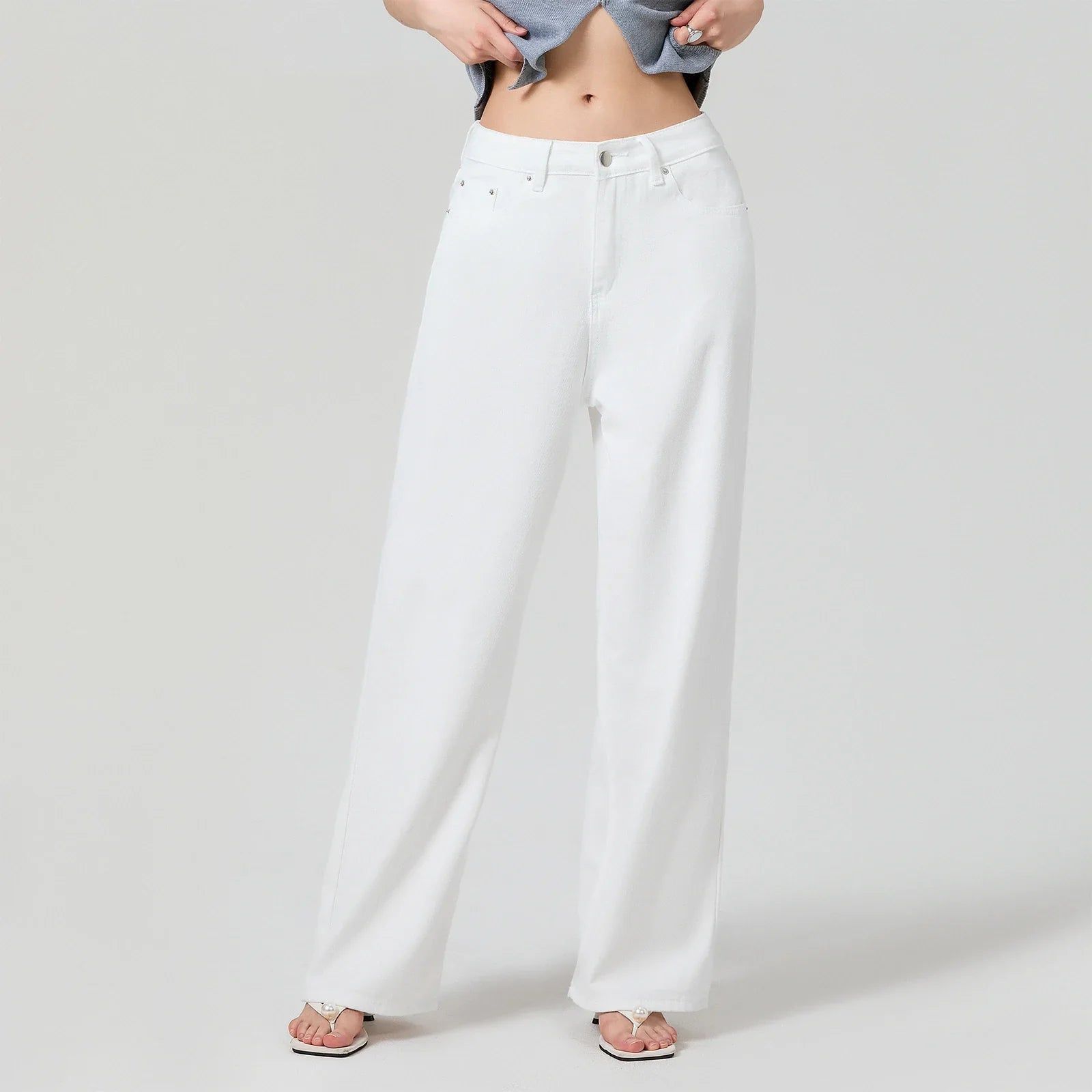 Women Solid Color Loose Long Pants