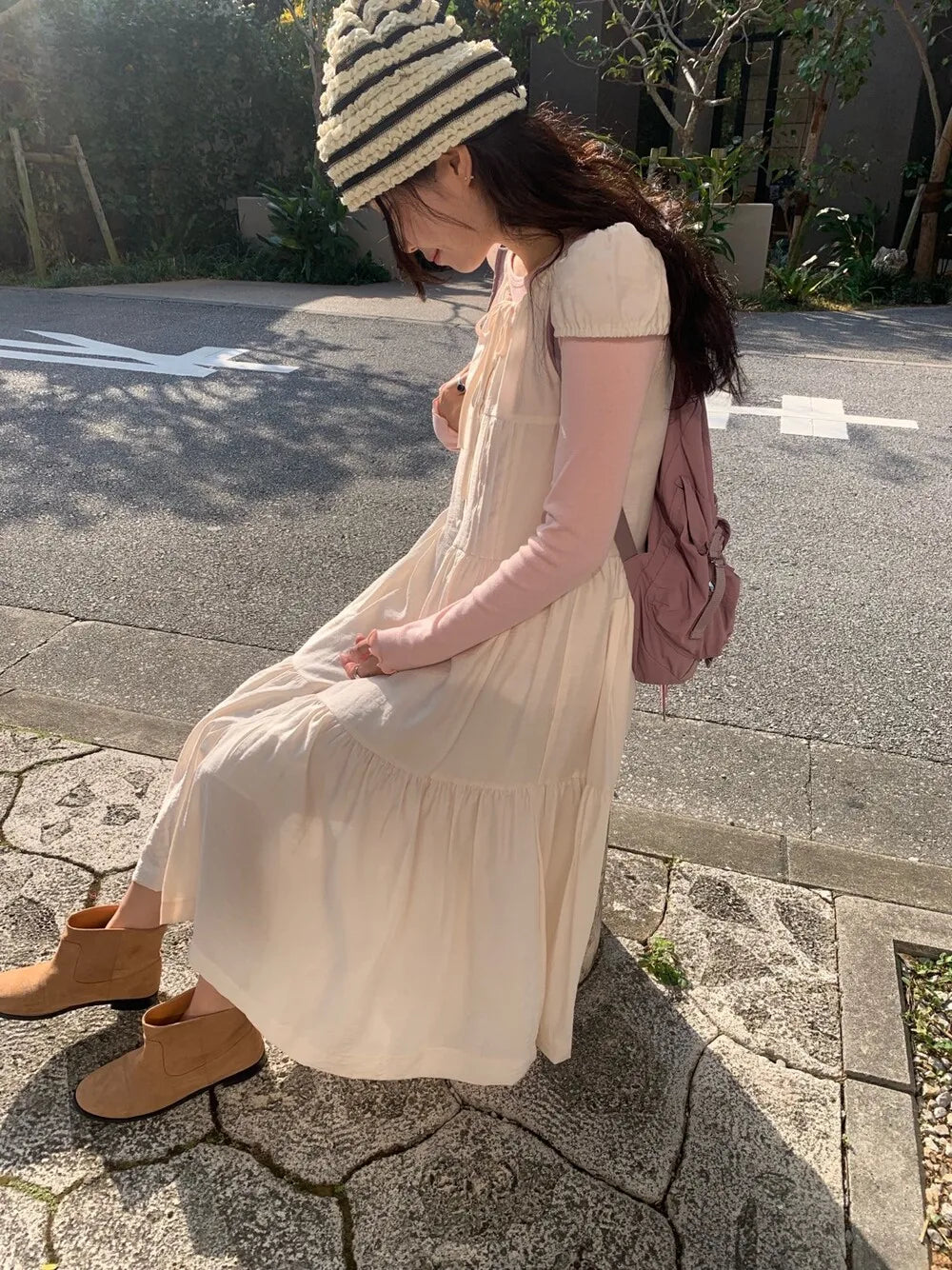 Spring 2025 Chic A-Line Dr Korean Sle Long Svel Women's Faionable Gown Ele Personali Commute Suitable Dr