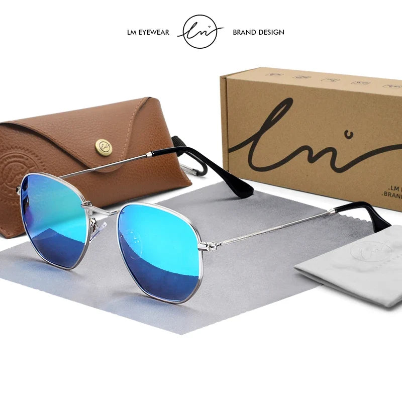 New Fashion Women Hexagon Sunglasses Men Retro Polarized Driving Coating Mirror Sun Glasses Goggle UV400 Eyewear gafas de sol