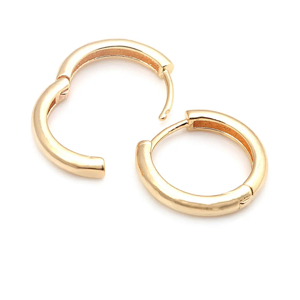6PCS 14MM 16MM 18MM 23MM 25MM 30MM 18K Gold Color Brass Round Circle Loop Earrings Hoops Jewelry Making Supplies Accessories