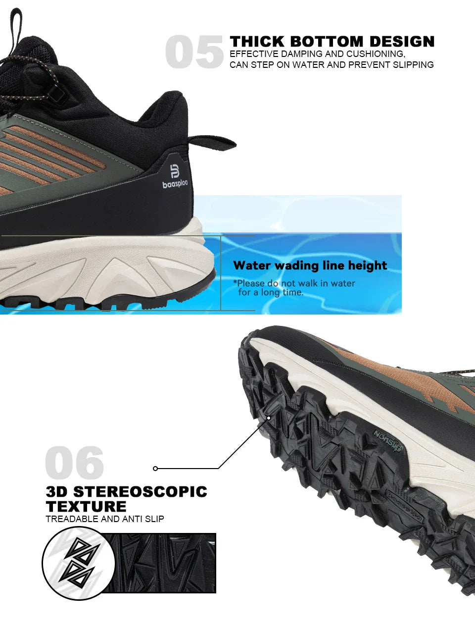 Men Hiking Shoes Outdoor Waterproof Resistant Sneakers Male Winter Comfort Plush Warm Casual Walking Shoes Non-Slip