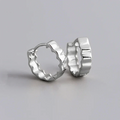 925 Sterling Silver Minimalist Statement Waves Huggies Hoop Earrisngs for Women Fashion French Charms Jewelry Ear Buckle