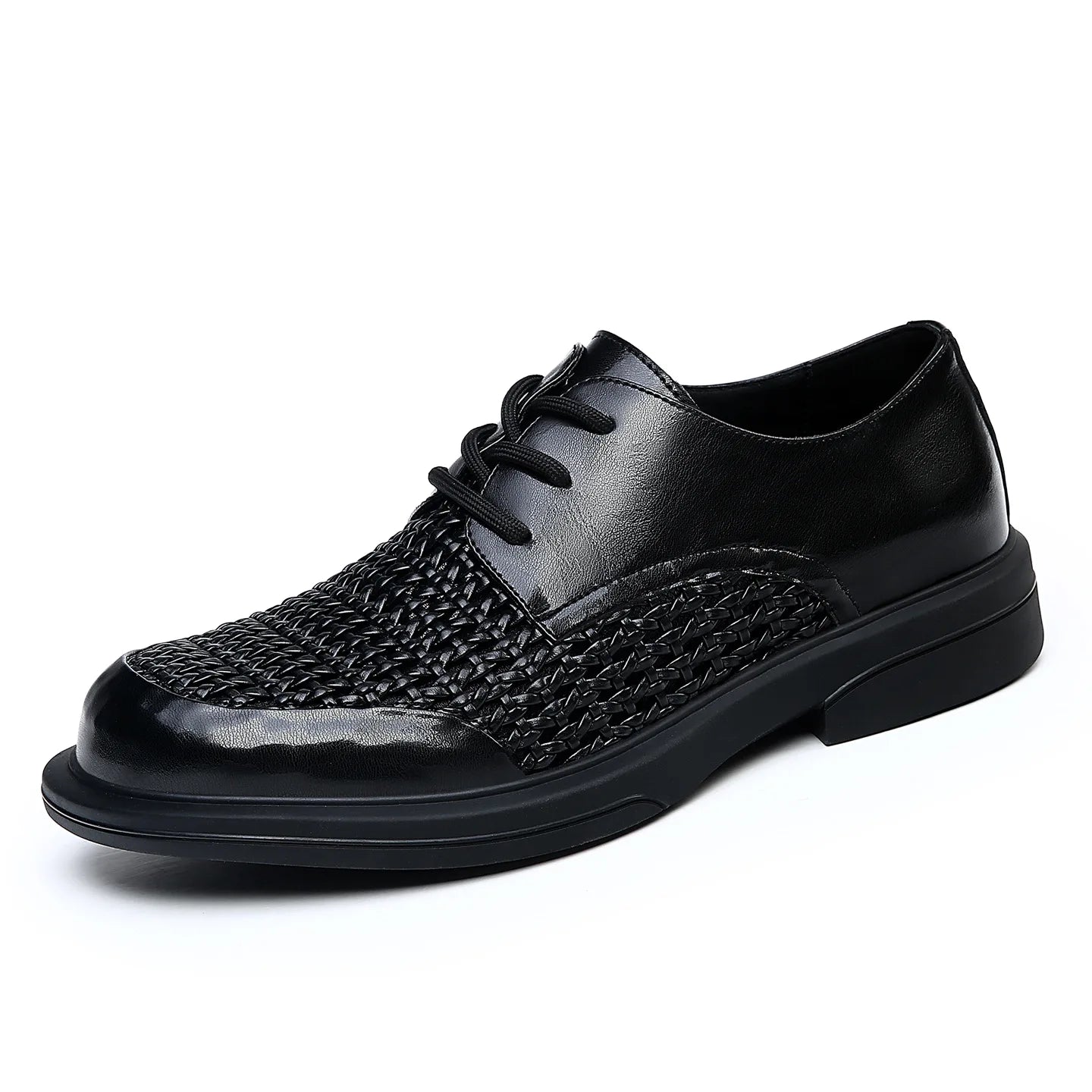 Summer Hallow Breathable Elegant Shoes Man Black Fashion Business Casual Shoe Male Lace Designer Leather Shoes for Men