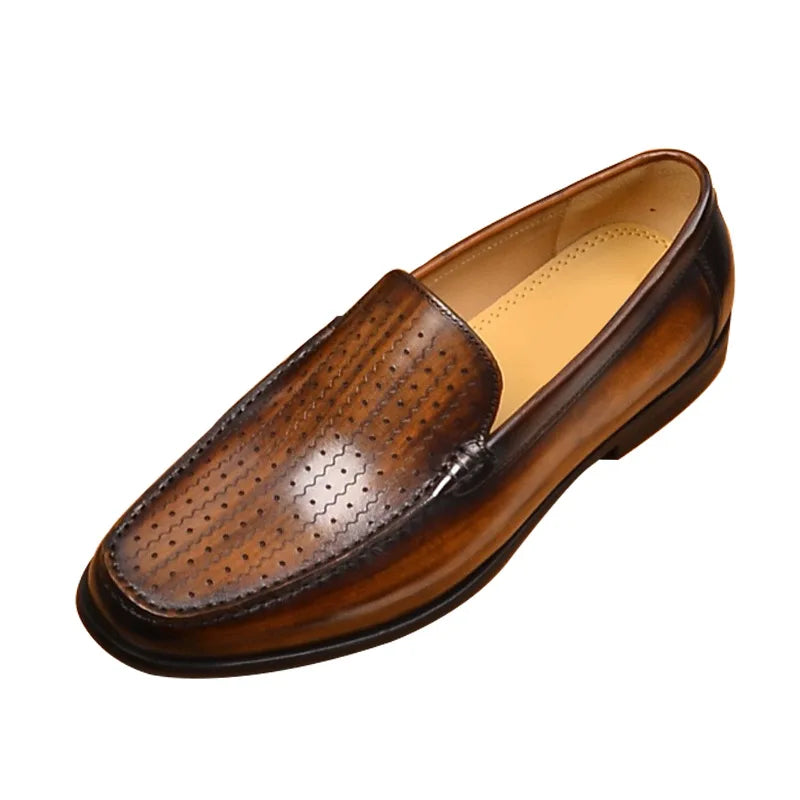 Newest 2025 Genuine Leather Men Driving Shoes Slip On Super Quality Comfortable Men Casual Cowhide Leather Moccasins Loafers