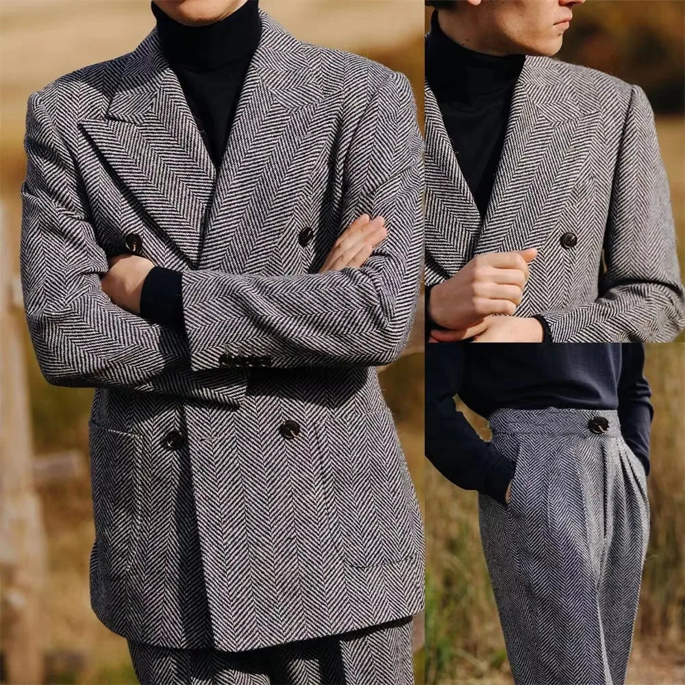 2 Piece Spring Autumn Man Suit Set Blazer Elastic Pants Business Casual Wedding Part Prom Dinner Wrok Travel Dinner Banquet