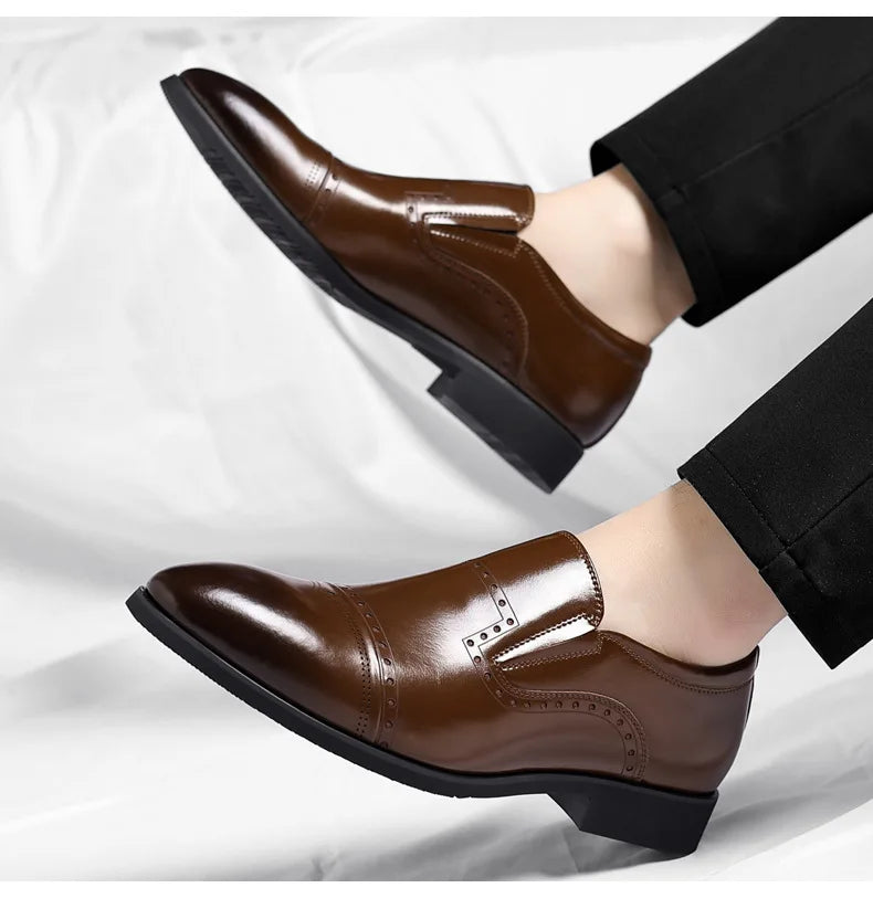 Big Size Dress Shoes for Men Solid Color Summer Autumn Fashion Business Casual Shoes Male British Style Cow Leather Shoe Man