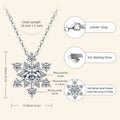Round Cut Moissanite Snowflake Pendant Necklaces for Women Solid 925 Sterling Silver Chains Wedding Jewelry Gift Collar