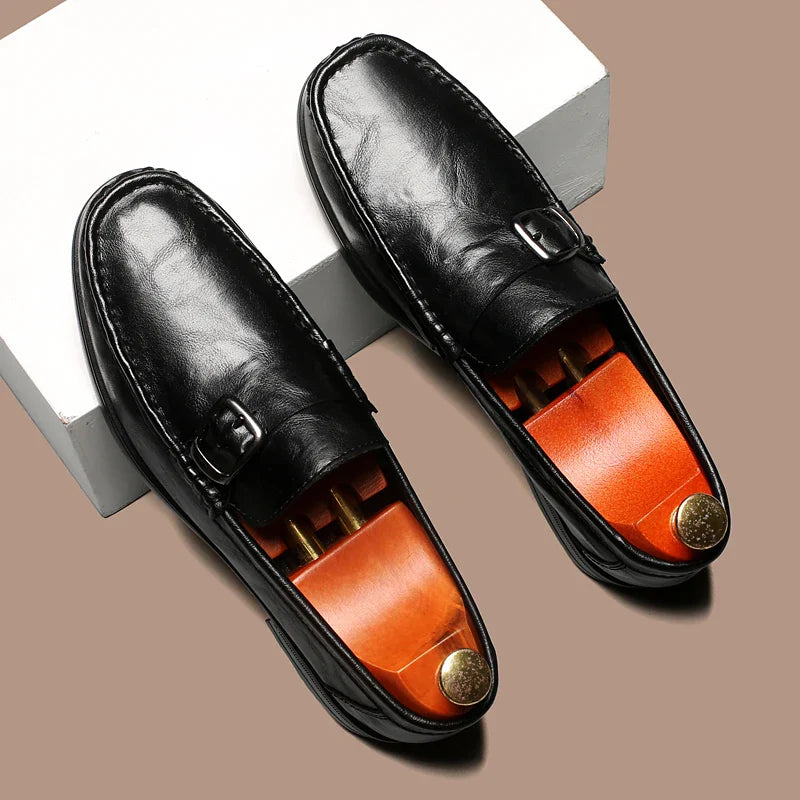 High Quality Men's Genuine Leather Loafers Handmade Casual Shoes Moccasins Slip on Walking Flats Versatile Male Business Shoes