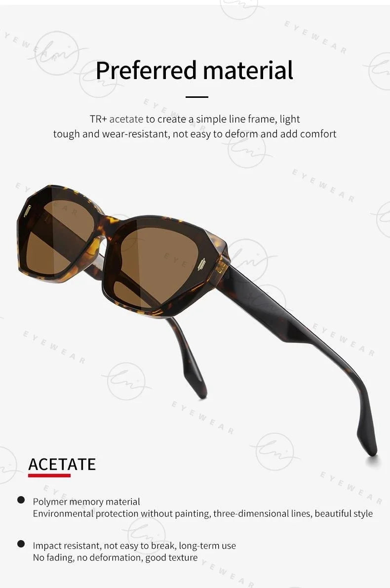 2024 Trending Cat Eye Polarized Sunglasses For Women Fashion TR90 Ladies Eyewear UV400 High Quality Gafas de sol