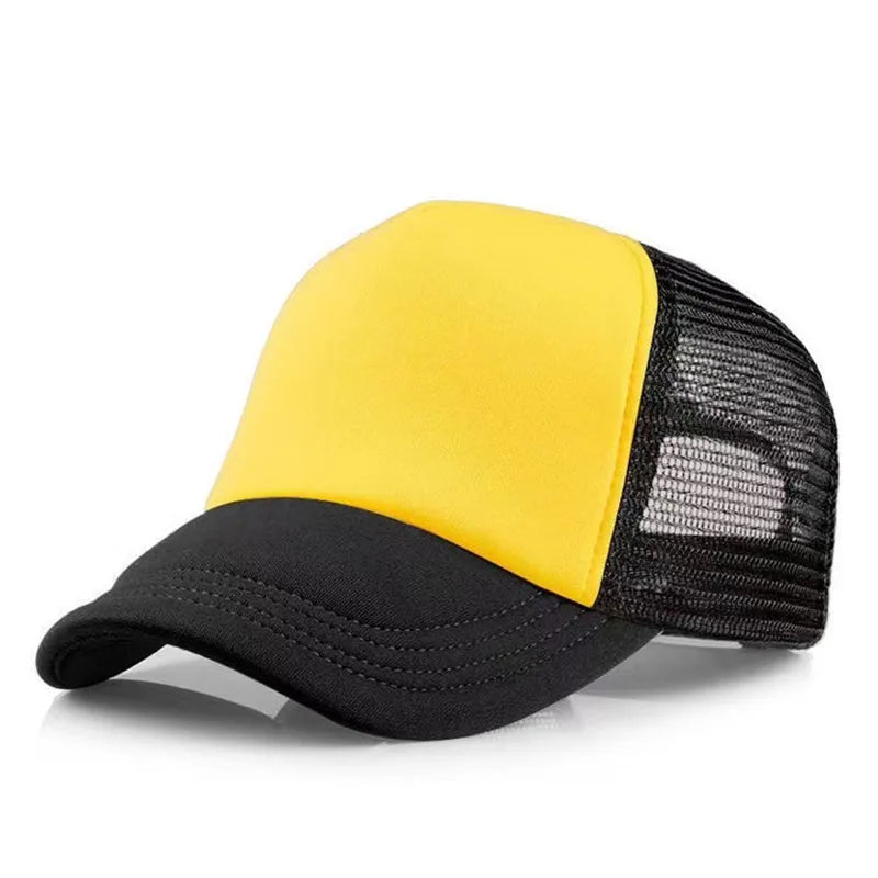 Unisex 5 Panel Trucker Hat For Adult Summer Net Baseball Cap Men
