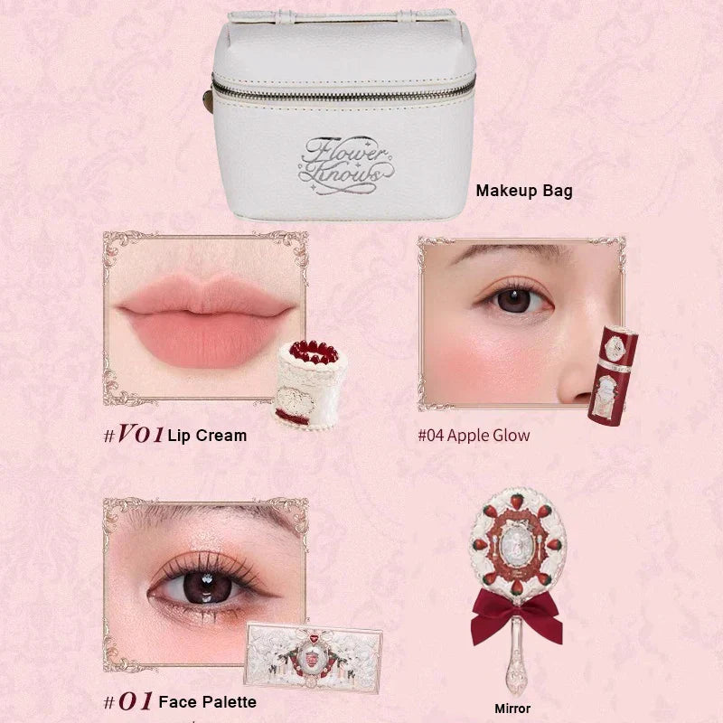 Strawberry Cupid Professional Makeup Set For Women Full Kit Gift Box Eyeshadow Lip Cream Blush Compact Powder Sets