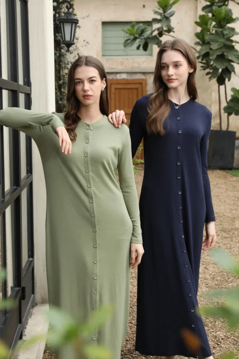 2025 summer woman dress comfortable ribbing maxi button dress  lady clothes