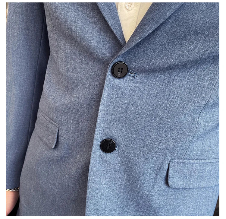 2025 Slim Fit Three-Piece Business Suit Set High-End Korean Style Wedding Groom Party Dress Suit Vest Trousers M-4XL