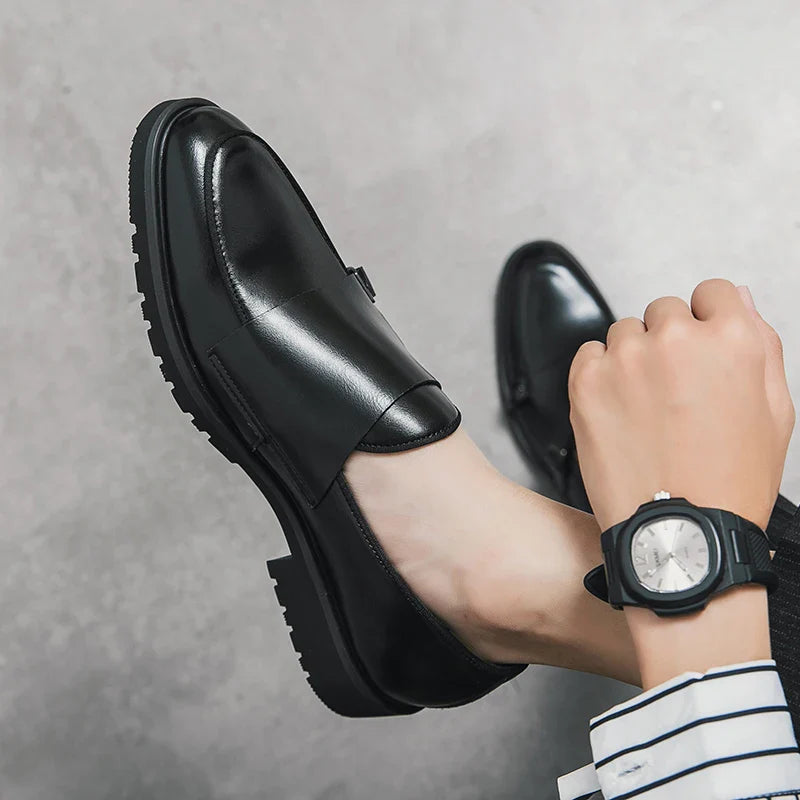 2026 Man Split Leather Shoes Rubber Sole Man Business Office Male Dress Lether Shoes Genuine Leather Wedding Party Shoes Plus 46