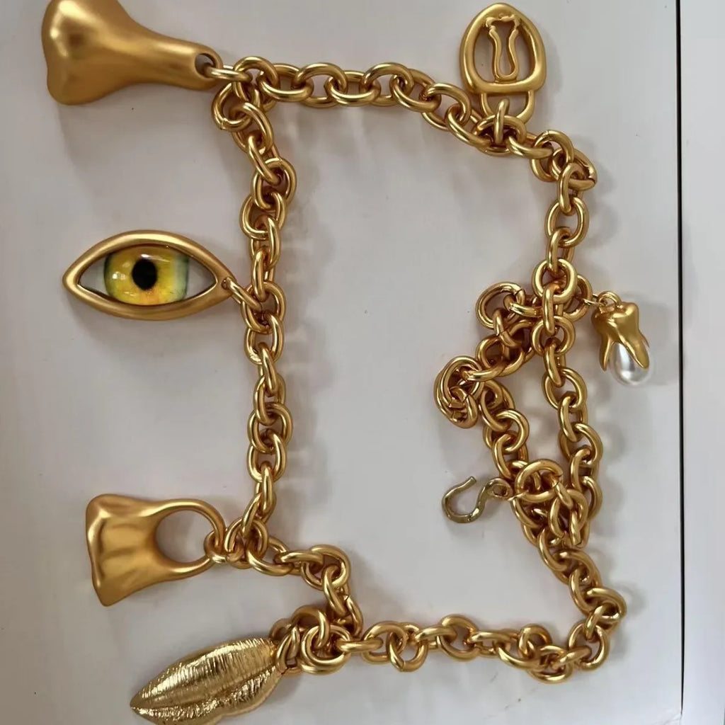 Summer new high-quality copper gold-plated necklace, waist chain and bracelet sets