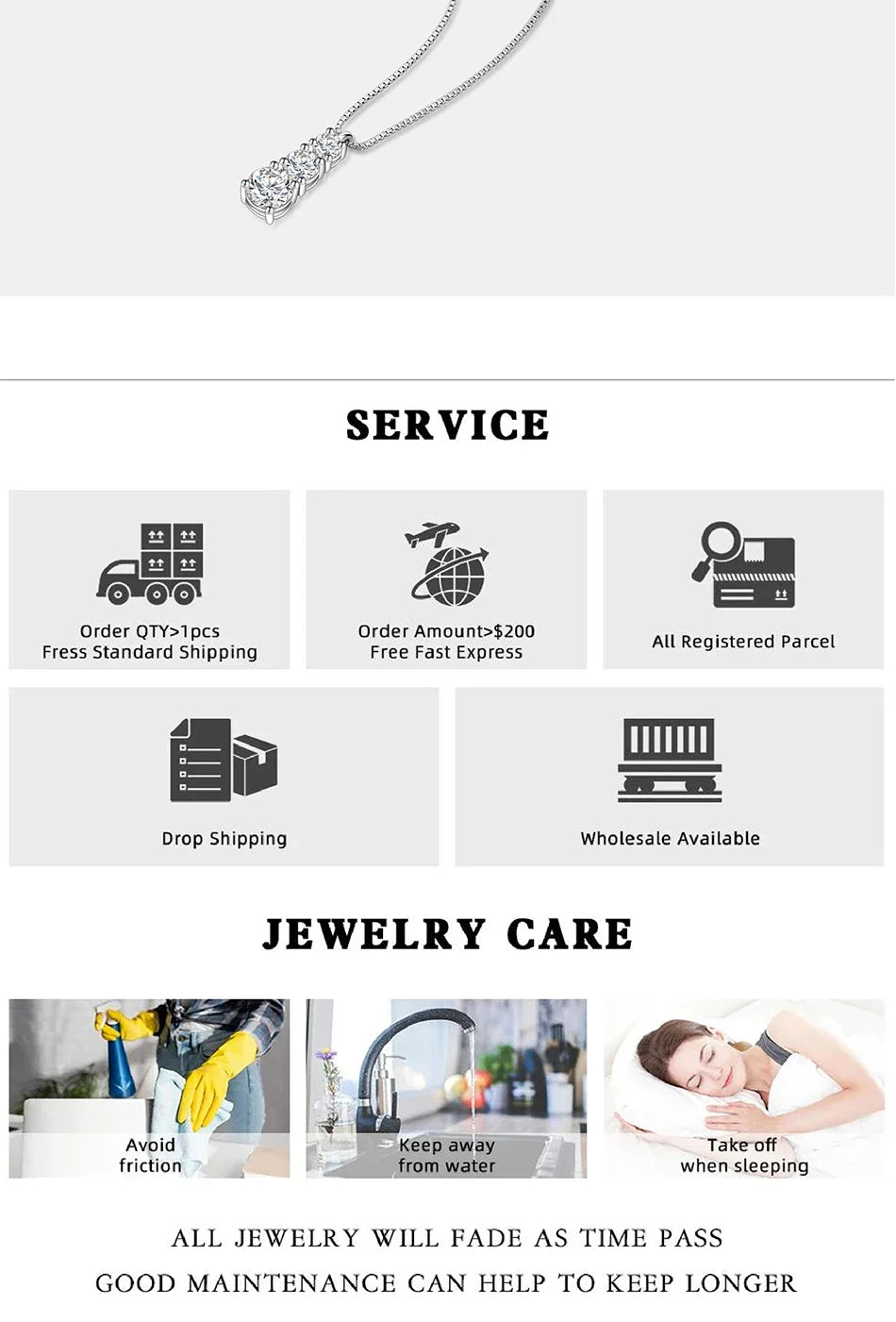 1.8CT Moissanite Necklace for Women S925 Pure Silver 3-Stone Laboratory Cultivated Diamond Pendant Luxury Jewelry Gift