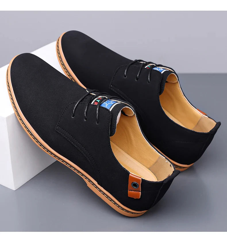 Men's Casual Business Leather Shoes Men Fashion Lace-up Derby Shoe Mens Light Comfortable Outdoor Driving Flats