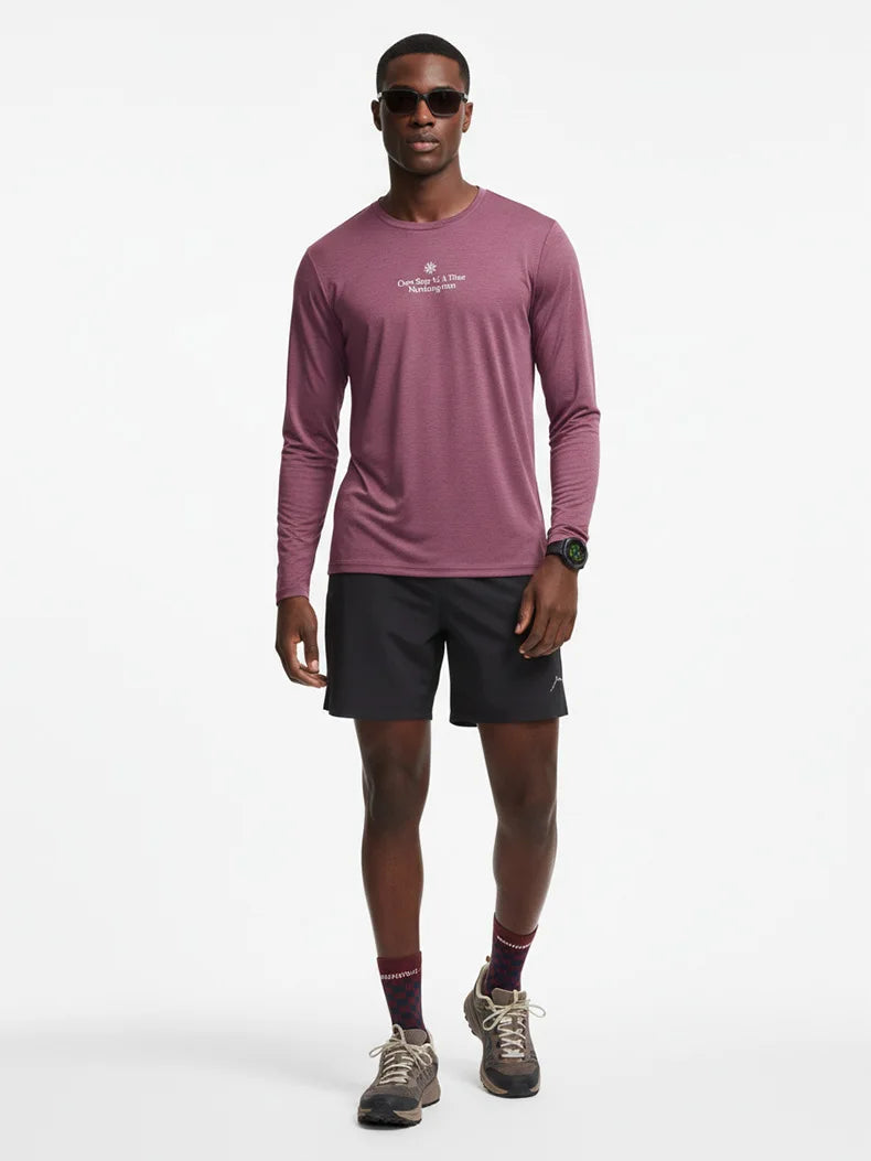 Men's Long Sleeve Quick Dry Sports T-Shirt Moisture Wicking Gym Fitness Top Outdoor Running Hiking Activewear Workout Tee