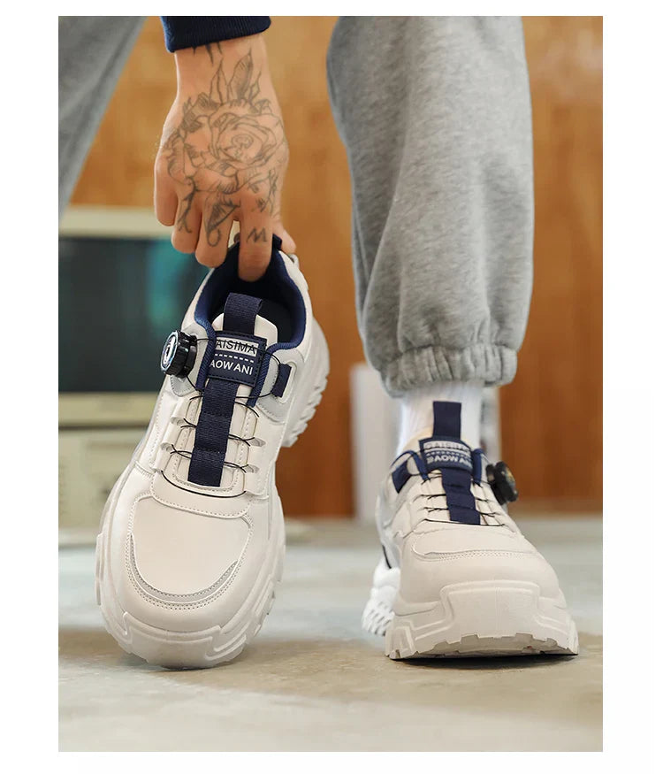 2025 Autumn New Men's Versatile High-Top Trendy Thick-Soled Running Shoes Breathable Casual Trendy Shoes