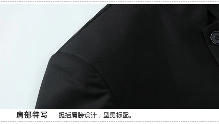 Suit (Blazer+ Vest + Pants) Men's Fashion Gentleman Business Outdoor Standing Collar Gentleman Wedding Work Casual MAO Suit