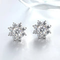 Sunflower Full D Color Moissanite Diamond Stud Earrings with GRA for Women Party Fine Jewelry S925 Sterling Silver Earring