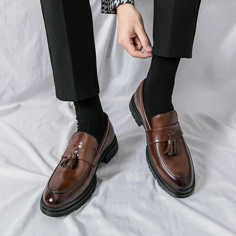 Zapatos De Hombre Loafers Men's Tassel Slip-On Comfortable Men Leather Shoes Casual Shoes Fashion Oxford Shoes Large Size 38-47