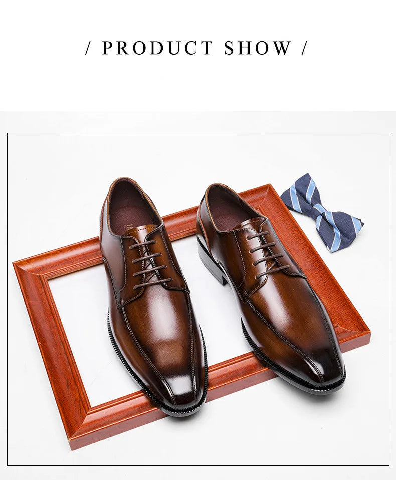 Men Dress Shoes New 2022 Spring High Quality Leather Formal Shoes Classic Business Wedding Sytle Groomsman Mens Shoes