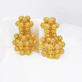 Exaggerate Africal Big Flower Earrings For Women 18K Gold Plated Fashion Piercing Earrings Dubai Nigeria Wedding Party Jewelry